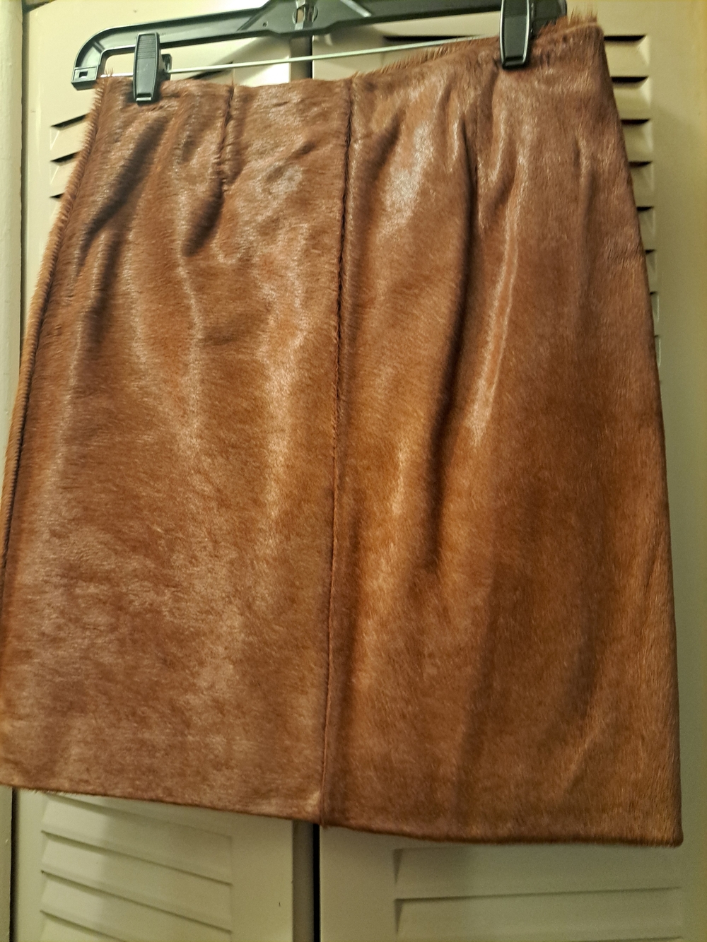 Brown Calf Hair Skirt Statement Piece